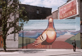 Pigeon mural at Pioneer Square, Hastings at Carrall Street