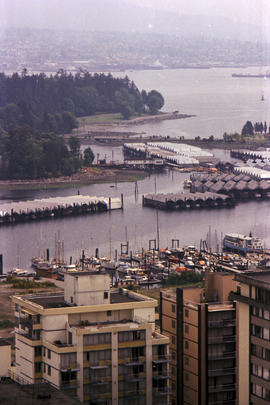 [Aerial view of Stanley Park from downtown, 1 of 2]