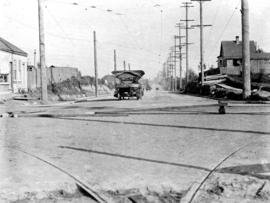 [View of road paving at the] Intersection Main St. and 34th Ave. [now 33rd Avenue]