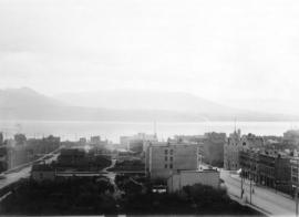 [Looking north from Georgia Street from the Hotel Vancouver]