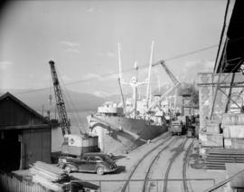 C.N.R. freighter - loading supplies for Russia [at Ballantyne Pier]