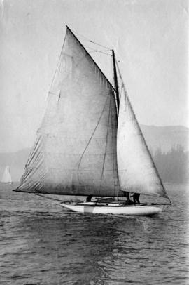 [Mr. Wainwright's sailboat "Britannica" on Burrard Inlet]