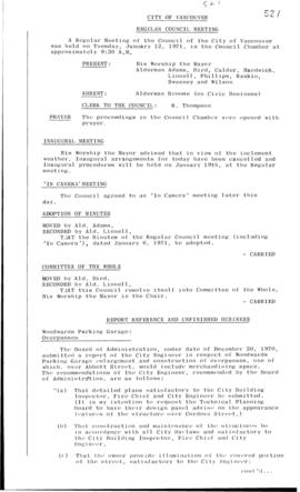 Council Meeting Minutes : Jan. 12, 1971
