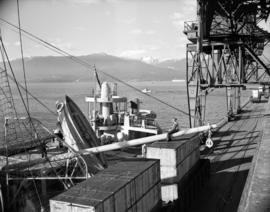 C.N.R. freighter - loading supplies for Russia [at Ballantyne Pier]