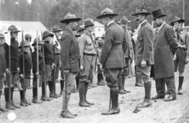 [General Baden-Powell inspects troops of Boy Scouts at Hastings Park]