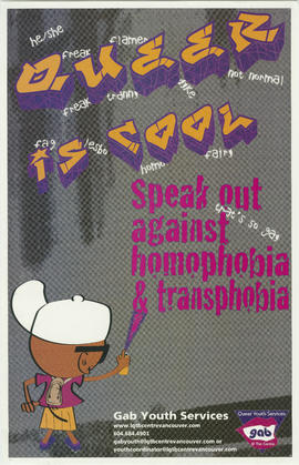 Queer is cool : speak out against homophobia and transphobia : Gab Youth Services : www.lgtbcentr...