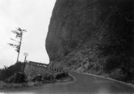 On the Columbia River Highway : The road at the base of the Bishop's Cap