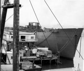 [A freighter under construction at West Coast Shipbuilders Limited]