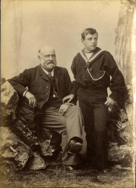 [ Studio portrait of] William Palmer [and an unidentified man] of Moodyville