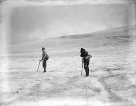 [Connor and Perry of the British Columbia Mountaineering Club on Helmet Glacier in the Garibaldi ...