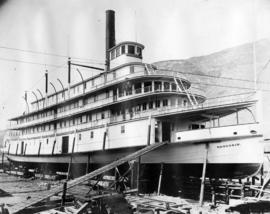 Paddle wheeler "Nasookin" in dry dock