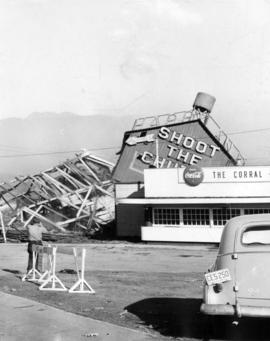 [Demolition of the Shoot The Chutes ride in Happy Land at Hastings Park]