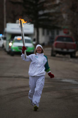 Day 081, torchbearer no. 021, Patricia D - Claresholm