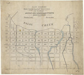 Plan showing water courses south of False Creek and between Bridge and Granville Street