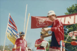 Award presentation at finish line