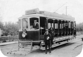 [A streetcar at the foot of Georgia Street and Chilco Street]