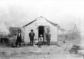 [Barrister L.P. Eckstein's office in a tent after the great fire]