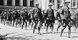 "A" squadron, Canadian Command Legion of Frontiersmen in front of Vancouver Court House