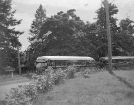 Blue Line Bus Co., Victoria, B.C. : buses on highway