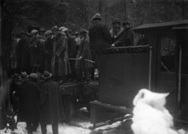 People on a rail car