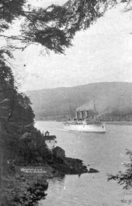 [Boat entering harbour, Vancouver  B.C.]